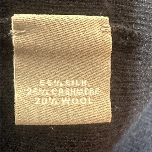 Neiman Marcus Navy Stripes Bell Sleeves Silk Cashmere Blend Sweater Women's S - Picture 5 of 6